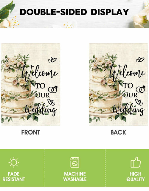 Load image into Gallery viewer, AVOIN colorlife Wedding Garden Flag 12x18 Inch Double Sided Floral Outdoor
