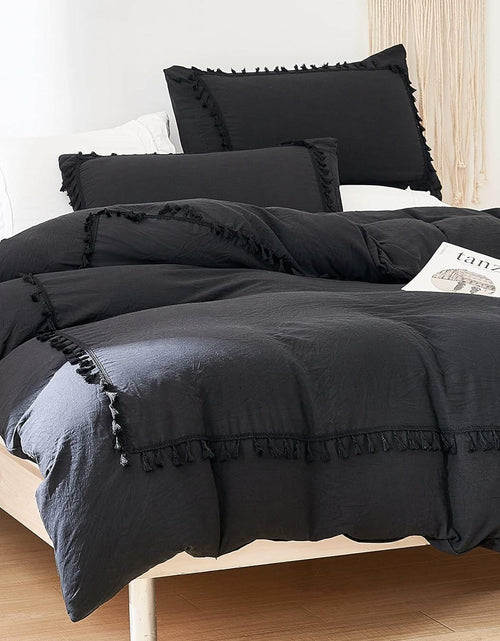 Load image into Gallery viewer, SOUKECHY Boho Chic Full Duvet Cover 3PC Tufted Tassel Fringe Boho Full
