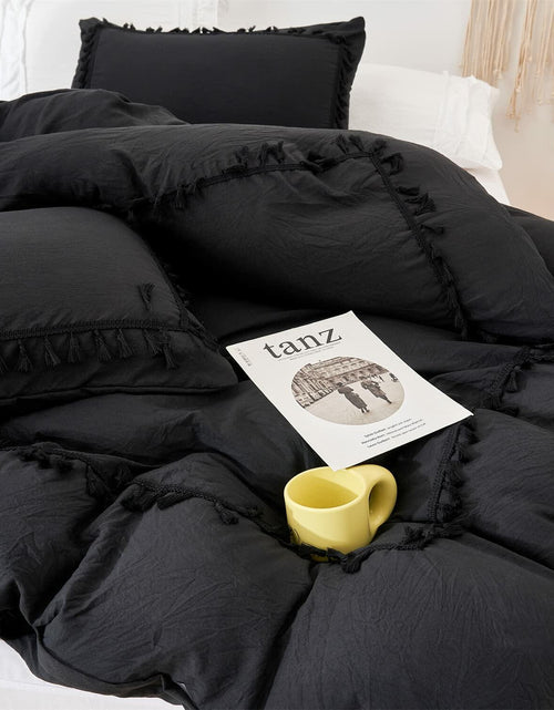 Load image into Gallery viewer, SOUKECHY Boho Chic Full Duvet Cover 3PC Tufted Tassel Fringe Boho Full
