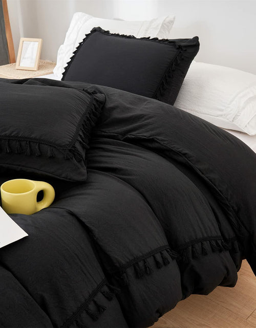 Load image into Gallery viewer, SOUKECHY Boho Chic Full Duvet Cover 3PC Tufted Tassel Fringe Boho Full
