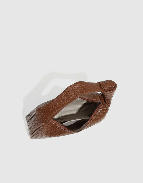 Load image into Gallery viewer, Verdusa Women's Metallic Knot Strap PU Leather Shoulder Bag Brown One Size
