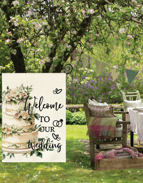Load image into Gallery viewer, AVOIN colorlife Wedding Garden Flag 12x18 Inch Double Sided Floral Outdoor
