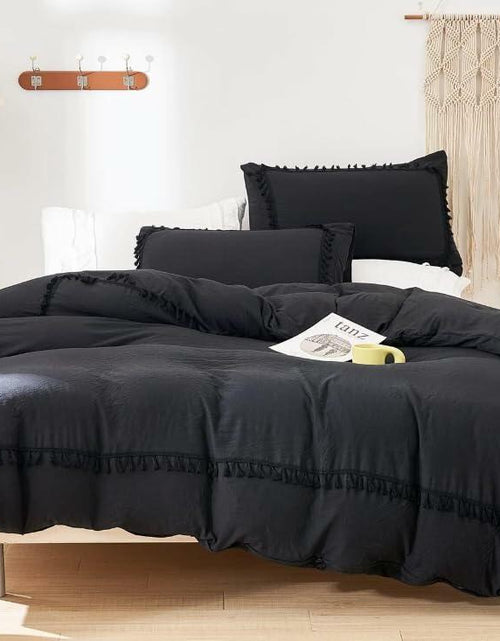 Load image into Gallery viewer, SOUKECHY Boho Chic Full Duvet Cover 3PC Tufted Tassel Fringe Boho Full
