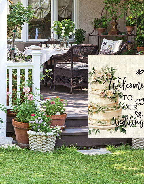 Load image into Gallery viewer, AVOIN colorlife Wedding Garden Flag 12x18 Inch Double Sided Floral Outdoor
