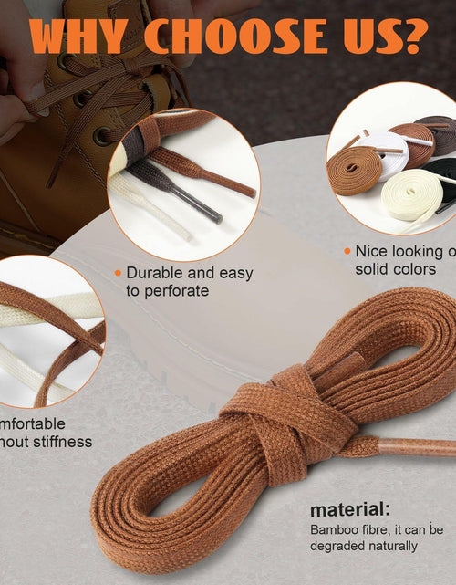 Load image into Gallery viewer, Handshop 2 Pairs Flat Waxed Shoe Laces 7mm Wide Beige 120cm
