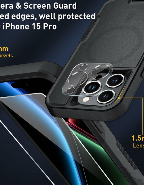 Load image into Gallery viewer, Xmon iPhone 15 Pro Magnetic Case with Tempered Glass Screen Protector Red 6.1"
