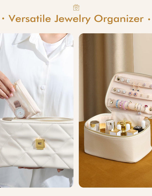 Load image into Gallery viewer, Parima Personalized Initial Makeup Bag Travel Jewelry Organizer Letter C White
