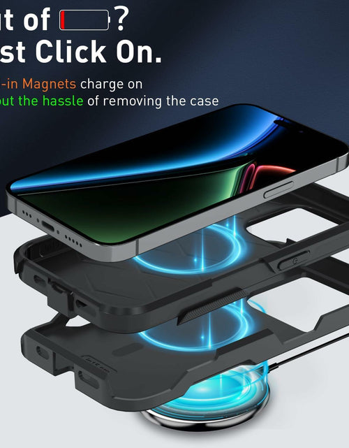 Load image into Gallery viewer, Xmon iPhone 15 Pro Magnetic Case with Tempered Glass Screen Protector Red 6.1"
