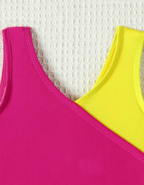 Load image into Gallery viewer, ADXSUN Toddler Girl One Piece Swimsuit Color Block Swimwear Size 3-4 Years
