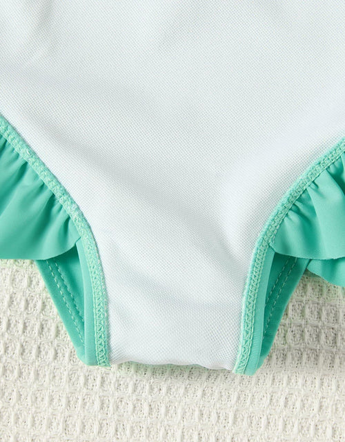 Load image into Gallery viewer, ADXSUN Toddler Girl One Piece Swimsuit Color Block Swimwear Size 3-4 Years
