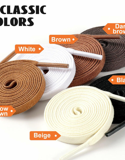 Load image into Gallery viewer, Handshop 2 Pairs Flat Waxed Shoe Laces 7mm Wide Beige 120cm
