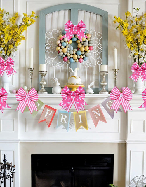 Load image into Gallery viewer, Pineraap Easter Wired Ribbon 2.5in x 10yd Pink Stripe 2 Rolls
