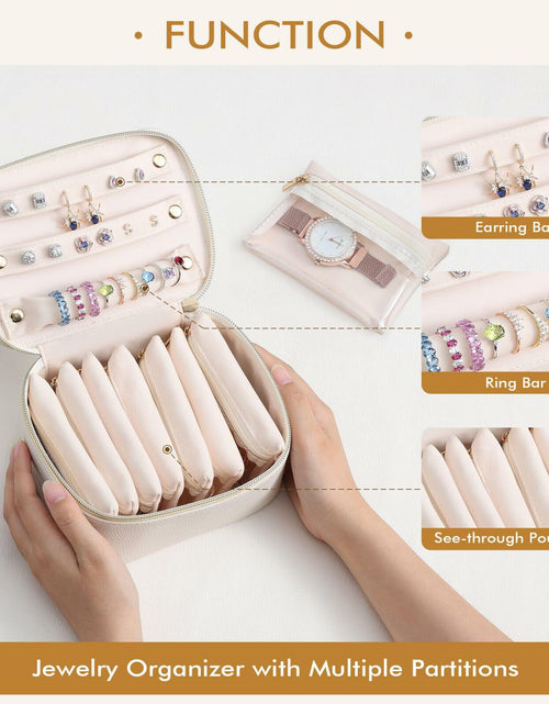 Load image into Gallery viewer, Parima Personalized Initial Makeup Bag Travel Jewelry Organizer Letter C White
