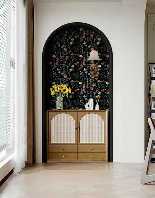 Load image into Gallery viewer, Dimoon 236x16.1 Floral Peel and Stick Wallpaper Black Green Waterproof
