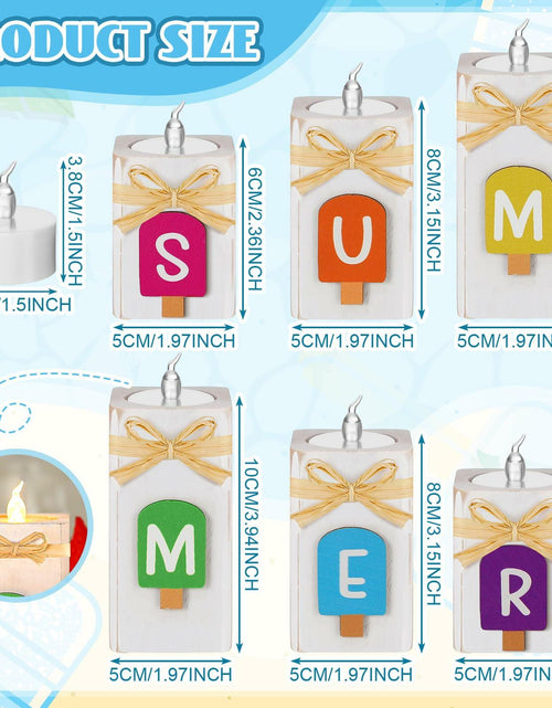 Load image into Gallery viewer, MiniInflat Summer Ice Cream Wooden Candlestick Set of 6 Colorful
