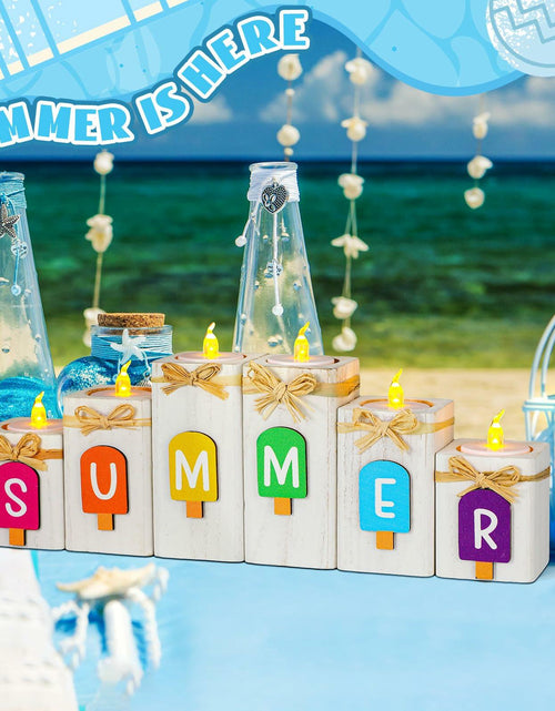 Load image into Gallery viewer, MiniInflat Summer Ice Cream Wooden Candlestick Set of 6 Colorful
