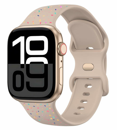 Vancle Apple Watch Band Silicone Sport Loop Milk Tea 38-49mm