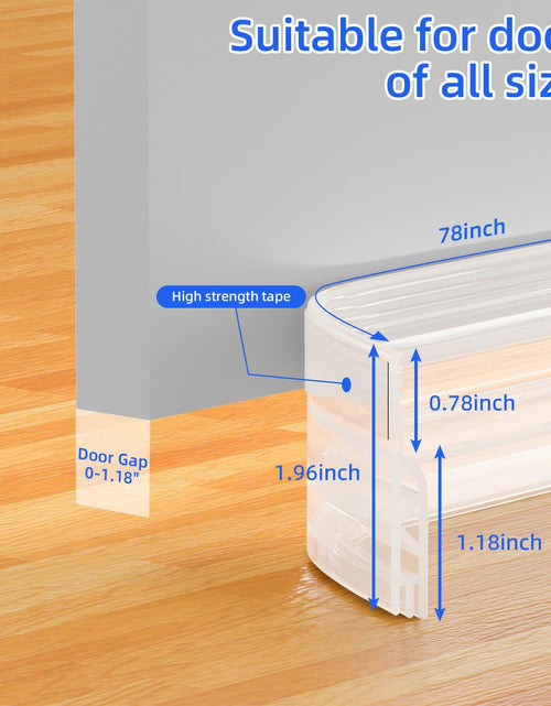 Load image into Gallery viewer, Under Door Draft Stopper Door Sweep Weather Stripping Seal Transparent 78in
