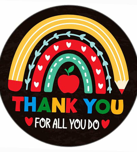 FLYAB Thank You Teacher Stickers 1.5" Apple Labels 36Pcs Gift Tags