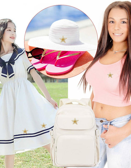 Load image into Gallery viewer, Gold Rhinestone Five-Pointed Star Iron On Patch 2pcs for Backpack Shoes Jeans
