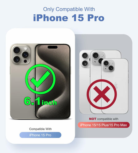 DORAFIN iPhone 15 Pro Case 6.1 Marble Glossy Shockproof TPU Blue/Gold