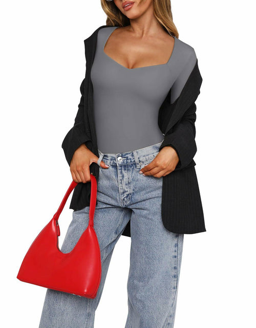 Load image into Gallery viewer, PINKMSTYLE Women's Double Lined V Neck Long Sleeve Shirt Black Size S
