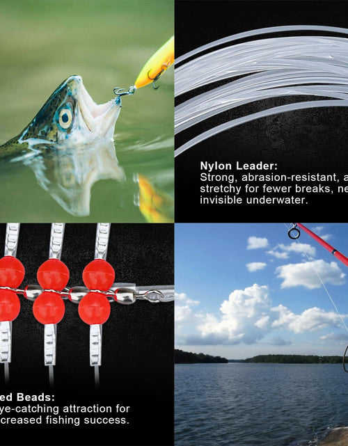 Load image into Gallery viewer, AIRKOUL 24PCS Nylon Fishing Leader Rigs with Swivels Snaps Beads
