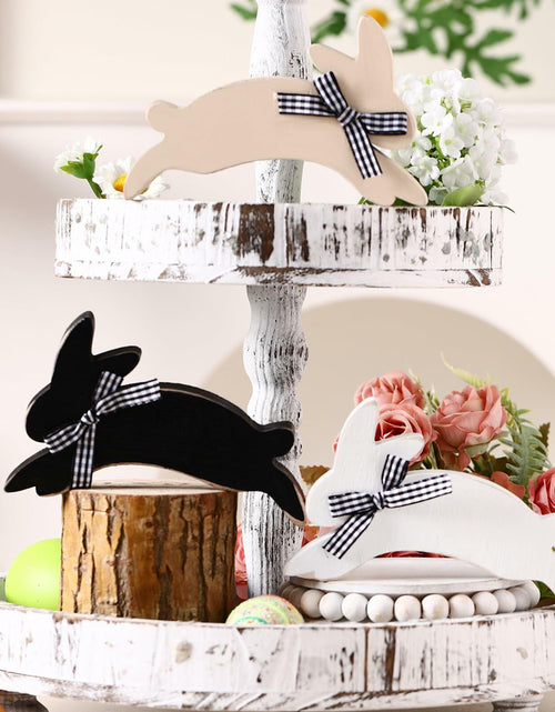 Load image into Gallery viewer, Yousoontic 3 Pcs Easter Bunny Wooden Decorations Rustic Table Decor
