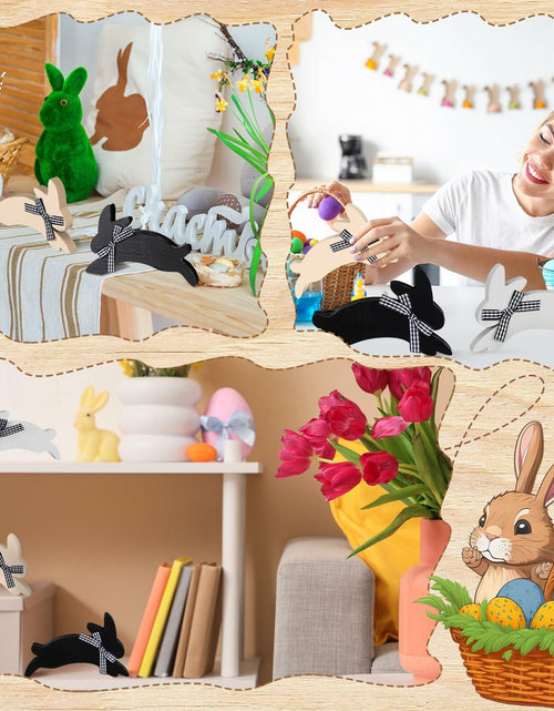Load image into Gallery viewer, Yousoontic 3 Pcs Easter Bunny Wooden Decorations Rustic Table Decor
