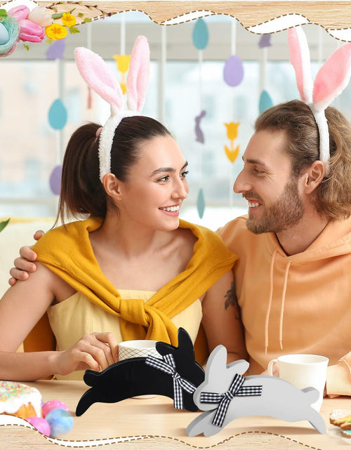 Load image into Gallery viewer, Yousoontic 3 Pcs Easter Bunny Wooden Decorations Rustic Table Decor
