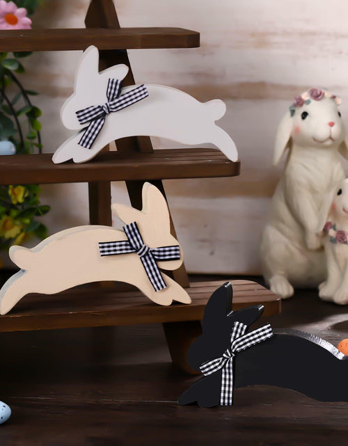 Load image into Gallery viewer, Yousoontic 3 Pcs Easter Bunny Wooden Decorations Rustic Table Decor
