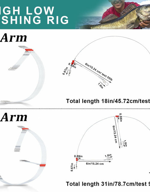 Load image into Gallery viewer, AIRKOUL 24PCS Nylon Fishing Leader Rigs with Swivels Snaps Beads
