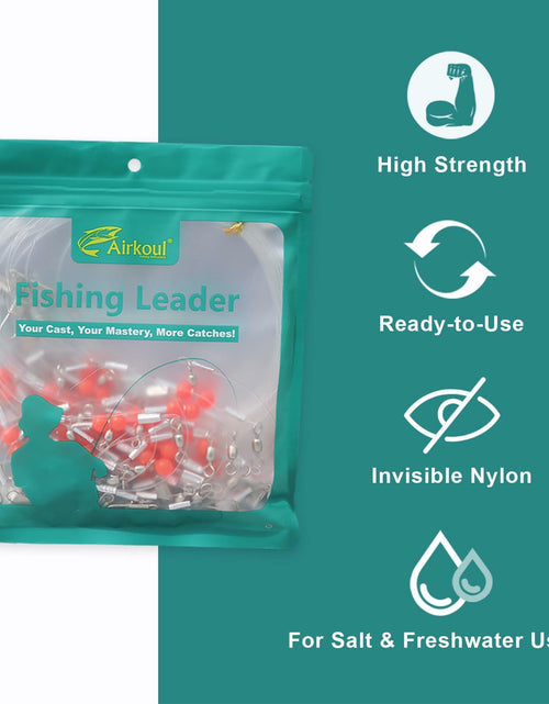 Load image into Gallery viewer, AIRKOUL 24PCS Nylon Fishing Leader Rigs with Swivels Snaps Beads
