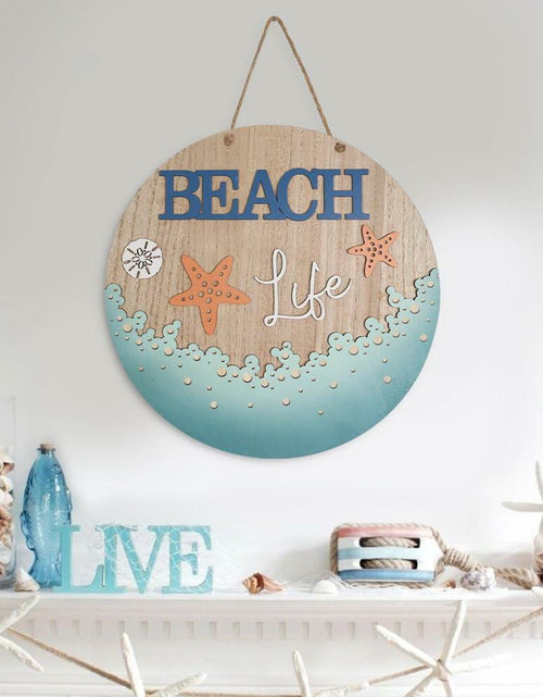 Load image into Gallery viewer, DECSPAS 12in Double Sided Welcome Door Sign Patriotic Wreath Red White Blue
