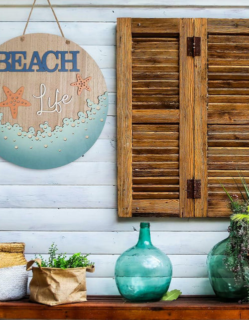 Load image into Gallery viewer, DECSPAS 12in Double Sided Welcome Door Sign Patriotic Wreath Red White Blue
