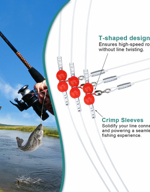 Load image into Gallery viewer, AIRKOUL 24PCS Nylon Fishing Leader Rigs with Swivels Snaps Beads
