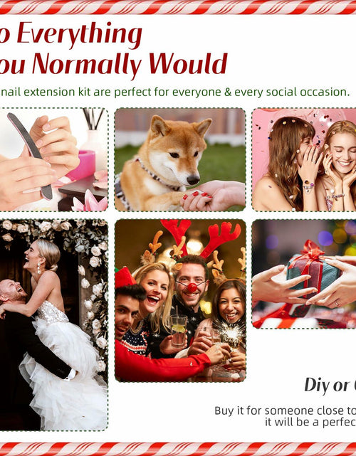 Load image into Gallery viewer, 24Pcs Christmas Press On Nails Medium Square Acrylic False Nails Xmas Design
