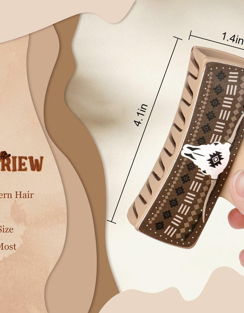 Load image into Gallery viewer, YARIEW Large 4" Leather Western Hair Claw Clips Sunflower Floral Brown
