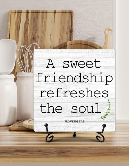 Load image into Gallery viewer, Funny Desk Decor Friendship Sign Home Office Shelf Decoration 5x5 Inches
