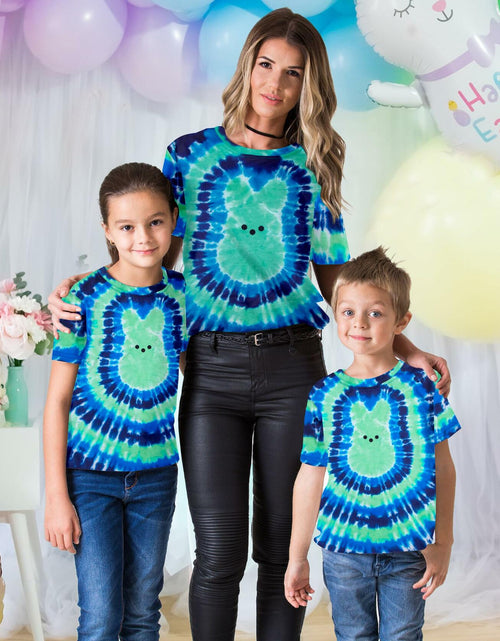Load image into Gallery viewer, Happy Easter Women's Tie Dye Bunny Graphic T-Shirt Short Sleeve Size 5T
