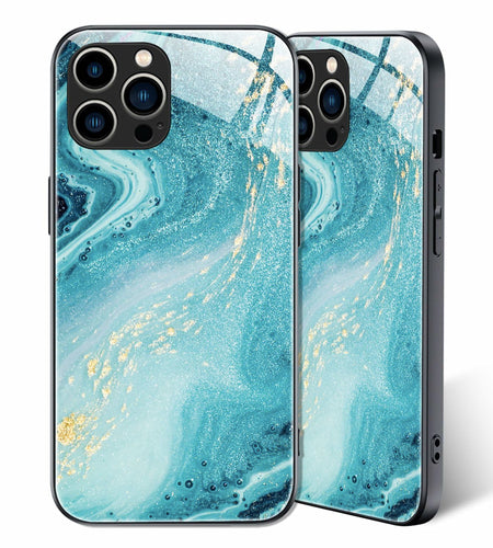 Tabavsit iPhone 15 Pro Max Case Blue Marble Shockproof Protective Cover