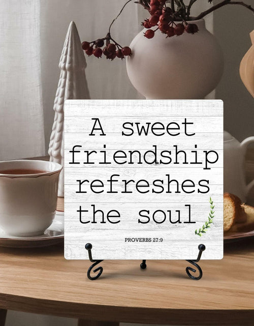 Load image into Gallery viewer, Funny Desk Decor Friendship Sign Home Office Shelf Decoration 5x5 Inches
