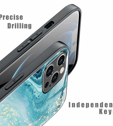 Tabavsit iPhone 15 Pro Max Case Blue Marble Shockproof Protective Cover
