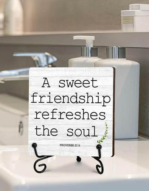 Load image into Gallery viewer, Funny Desk Decor Friendship Sign Home Office Shelf Decoration 5x5 Inches
