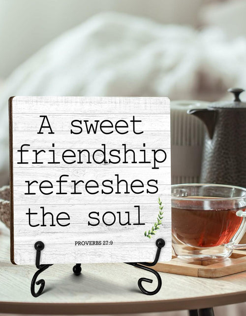 Load image into Gallery viewer, Funny Desk Decor Friendship Sign Home Office Shelf Decoration 5x5 Inches
