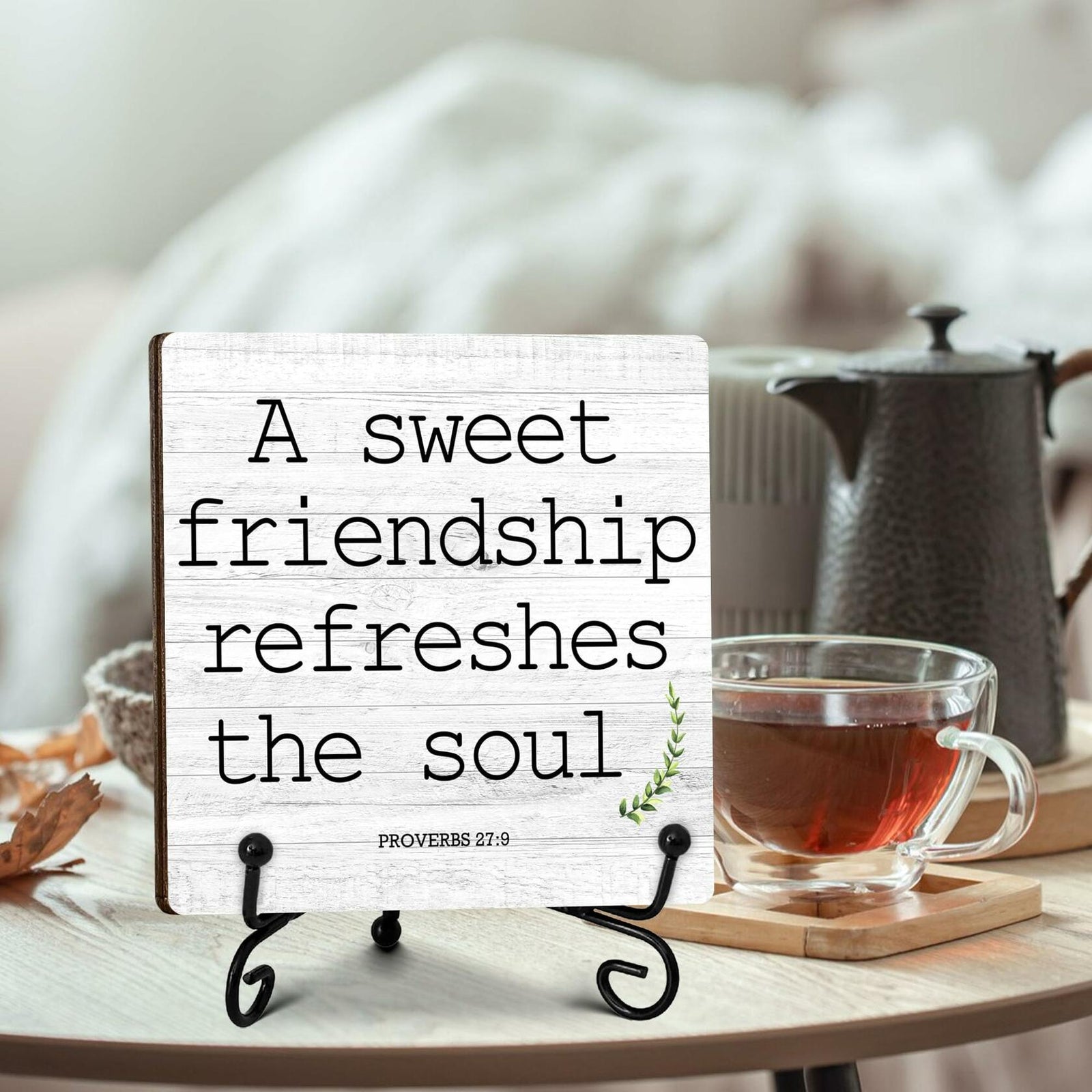 Funny Desk Decor Friendship Sign Home Office Shelf Decoration 5x5 Inches