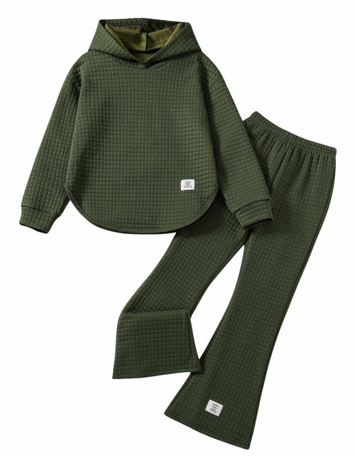 Load image into Gallery viewer, SOLY HUX Girl's Waffle Knit Hoodie Set 2PC Army Green Size 8Y
