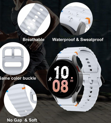 Sport Bands Compatible Samsung Galaxy Watch 7 6 5 40mm 44mm Soft Silicone