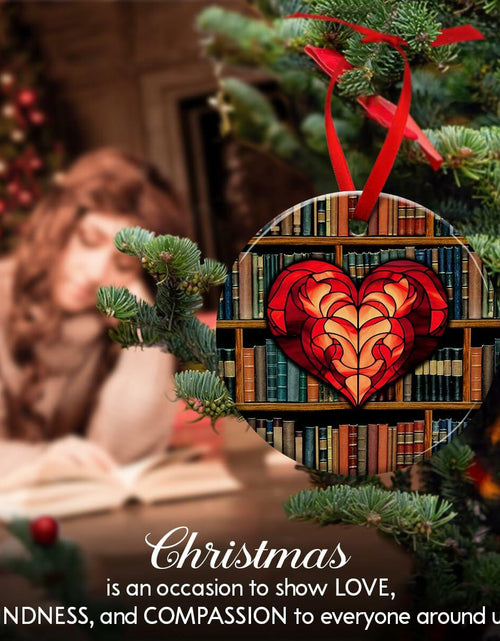 Load image into Gallery viewer, Kilyhome Ceramic Christmas Book Ornament Multi Color for Book Lovers
