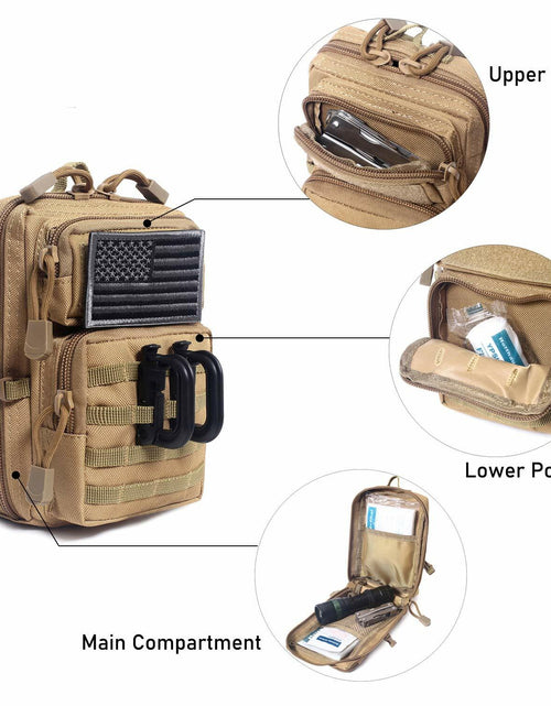 Load image into Gallery viewer, Tactical Molle Compact EDC Tool Pouch Bag US Flag Patch CP Mini Utility
